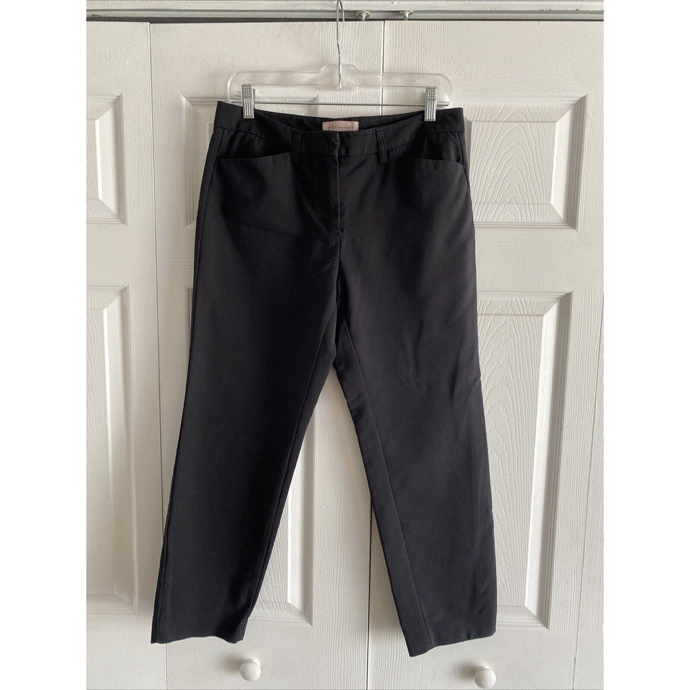 Philosophy Women's 6‎ Black Straight Leg Career Pants Slacks Corpcore Office